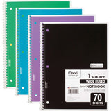 Mead 1 Subject Wide Ruled Spiral Notebook - 72873