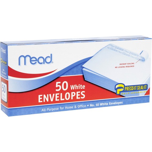 Mead Plain White Self-Seal Business Envelopes - 75024