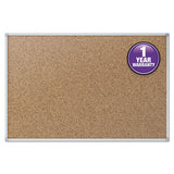 Mead Cork Bulletin Board, 48 x 36, Silver Aluminum Frame