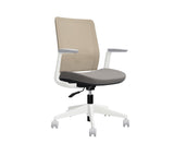 Global Factor – Smart and Chic Mocha Mesh Synchro-Tilter Mid-Back Chair in Plush Fabric, Perfect for your State-of-the-Art Office, Home and Business.