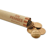 MMF Industries Nested Preformed Coin Wrappers, Pennies, $.50, Red, 1000 Wrappers/Box