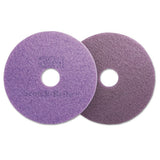 Scotch-Brite Diamond Floor Pads, 20" Diameter, Purple, 5/Carton