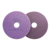 Scotch-Brite Diamond Floor Pads, 16" Diameter, Purple, 5/Carton