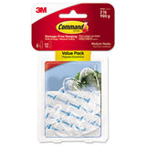 Command Clear Hooks and Strips, Plastic, Medium, 6 Hooks and 12 Strips/Pack