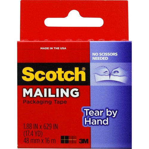 Scotch Tear-By-Hand Mailing Packaging Tape - 3841