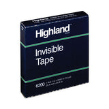 Highland Invisible Permanent Mending Tape, 3" Core, 1" x 72 yds, Clear