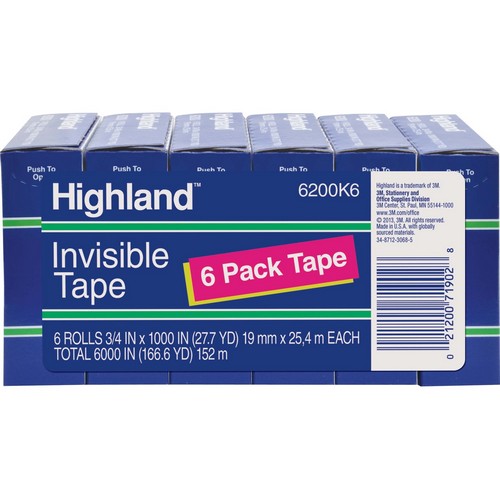Highland 3/4"W Matte-finish Invisible Tape - 6200341000