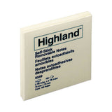Highland Self-Stick Notes, 3" x 3", Yellow, 100 Sheets/Pad, 12 Pads/Pack