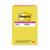 Post-it Notes Super Sticky Note Pads in Summer Joy Collection Colors, 4" x 6", Note Ruled, Summer Joy Collection Colors, 90 Sheets/Pad, 3 Pads/Pack