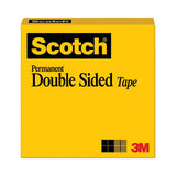 Scotch Double-Sided Tape, 3" Core, 0.5" x 36 yds, Clear