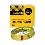 Scotch Double-Sided Tape, 3" Core, 0.75" x 36 yds, Clear, 2/Pack