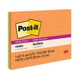 Post-it Notes Super Sticky Meeting Notes in Energy Boost Collection Colors, Note Ruled, 8" x 6", 45 Sheets/Pad, 4 Pads/Pack