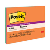 Post-it Notes Super Sticky Meeting Notes in Energy Boost Collection Colors, 8" x 6", 45 Sheets/Pad, 4 Pads/Pack