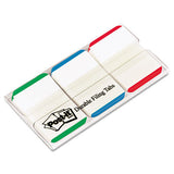 Post-it Tabs 1" Tabs, 1/5-Cut Tabs, Lined, Assorted Primary Colors, 1" Wide, 66/Pack