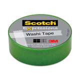Scotch Expressions Washi Tape, 1.25" Core, 0.59" x 32.75 ft, Green
