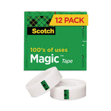 Scotch Magic Tape Value Pack, 1" Core, 0.75" x 83.33 ft, Clear, 12/Pack
