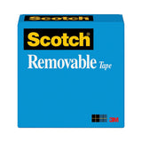 Scotch Removable Tape, 1" Core, 0.75" x 36 yds, Transparent