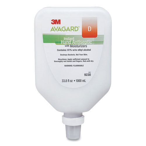 3M Avagard D Antiseptic with Moisturizers Instant Gel Hand Sanitizer, 1,000 mL Wall Mount Bottle, Unscented