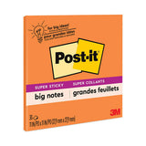 Post-it Notes Super Sticky Big Notes, Unruled, 30 Orange 11 x 11 Sheets