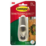 Command All Weather Hooks and Strips, Metal, Large, 1 Hook and 2 Strips