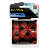 Scotch Restickable Mounting Tabs, Repositionable, Holds Up to 0.6 lb, 0.88 x 0.88, Clear, 18/Pack