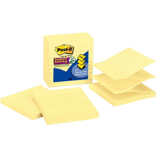 Post-it Super Sticky Lined Dispenser Notes - MMM R440-YWSS