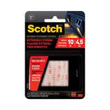 Scotch Extreme Fasteners, 1" x 1", White, 6/Pack