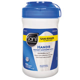 Sani Professional Hands Instant Sanitizing Wipes, 5 x 6, White, 150/Canister