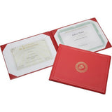 SKILCRAFT Award Certificate Binder With Gold Marine Crops Seal - 7510-01-056-1927