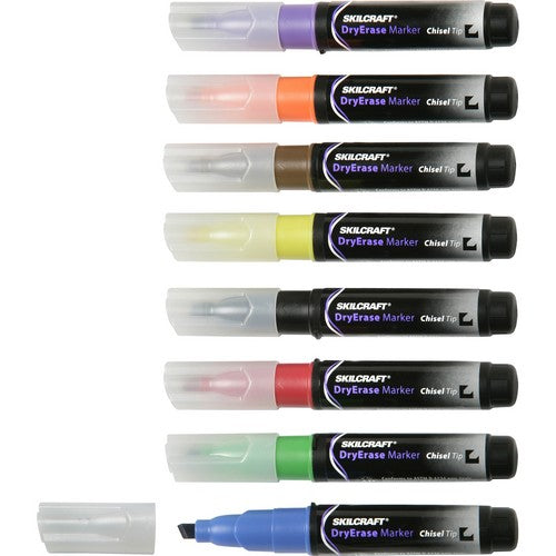 SKILCRAFT Dry Erase 8-Color Assorted Marker - 7520-01-186-3605