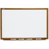 SKILCRAFT Magnetic Oak Frame Dry-erase Whiteboard - 7110013347082