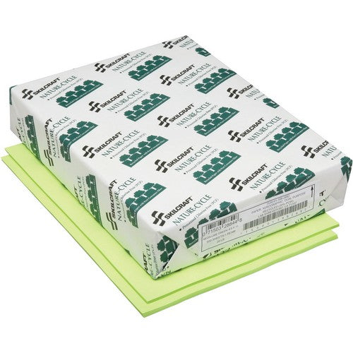 SKILCRAFT Neon Copy & Multipurpose Paper - Neon Green - Recycled - 30% Recycled Content - 7530013982682