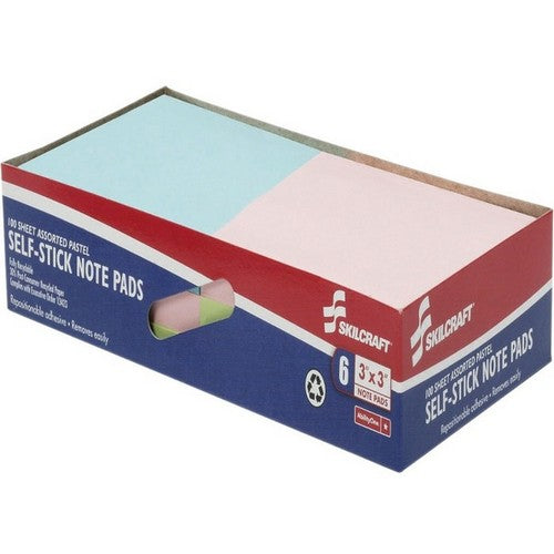 SKILCRAFT Self-Stick Pastel Note Pads - 4562249