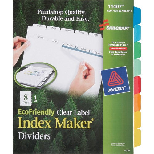 SKILCRAFT 8-Tab Set Index Maker Dividers - 7530016006970