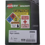 SKILCRAFT Avery Surface Safe Sign Labels - 6878147