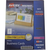 SKILCRAFT Clean Edge Laser, Inkjet Business Card - White - 6880800