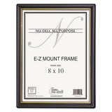 NuDell EZ Mount Document Frame with Trim Accent and Plastic Face, Plastic, 8 x 10, Black/Gold