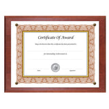 NuDell Award-A-Plaque Document Holder, Acrylic/Plastic, 10-1/2 x 13, Mahogany