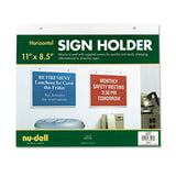 NuDell Acrylic Sign Holder, Horizontal, 11 x 8 1/2, Clear