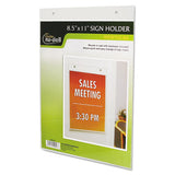 NuDell Clear Plastic Sign Holder, Wall Mount, 8 1/2 x 11