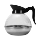 Coffee Pro Unbreakable Regular Coffee Decanter, 12-Cup, Stainless Steel/Polycarbonate