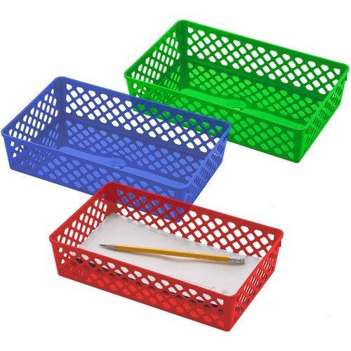 Officemate Achieva&reg; Large Supply Basket, Assorted Colors, 3/PK - 26208
