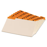 Oxford Manila Index Card Guides with Laminated Tabs, 1/5-Cut Top Tab, 1 to 31, 4 x 6, Manila, 31/Set