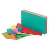 Oxford Extreme Index Cards, Ruled, 3 x 5, Assorted, 100/Pack