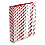 Oxford Punch Pop Fashion Binder, 3 Rings, 1.5" Capacity, 11 x 8.5, White/Red Polka Dot Design