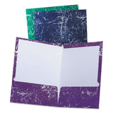 Oxford Marble High Gloss Portfolio, 11 x 8.5, Marble, Charcoal/Green/Navy/Purple, 25/Box