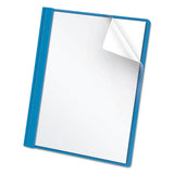 Oxford Clear Front Standard Grade Report Cover, Three-Prong Fastener, 0.5" Capacity, 8.5 x 11, Clear/Light Blue, 25/Box