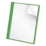Oxford Clear Front Standard Grade Report Cover, Three-Prong Fastener, 0.5" Capacity, 8.5 x 11, Clear/Green, 25/Box