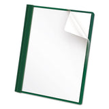 Oxford Clear Front Report Cover, Three-Prong Fastener, 0.5" Capacity, 8.5 x 11, Clear/ Hunter Green, 25/Box