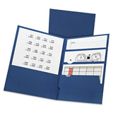 Oxford Divide It Up Four-Pocket Paper Folders, 125-Sheet Capacity, 11 x 8.5, Navy, 20/Box
